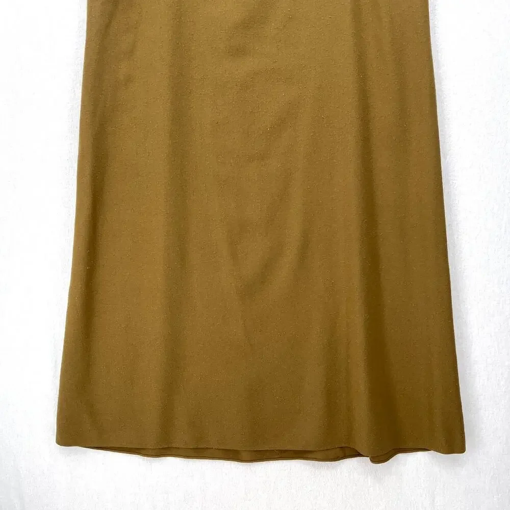 JENNI KAYNE Riviera Slip Dress Womens XXL Safari Green Raw Silk V-neck Maxi NEW - Picture 7 of 16